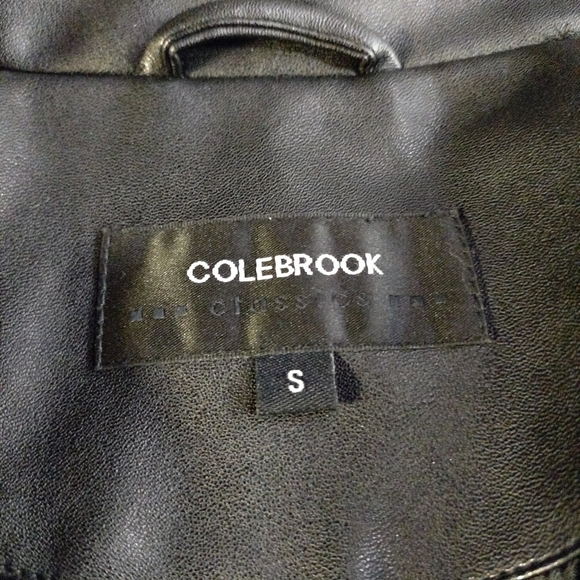 COLE BROOK Women Black Faux Leather Jacket Full Zip Stud Accents Size Small - Picture 8 of 9